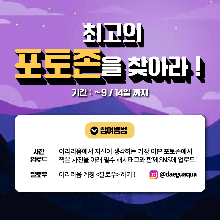최고의 포토존을 찾아라 이벤트